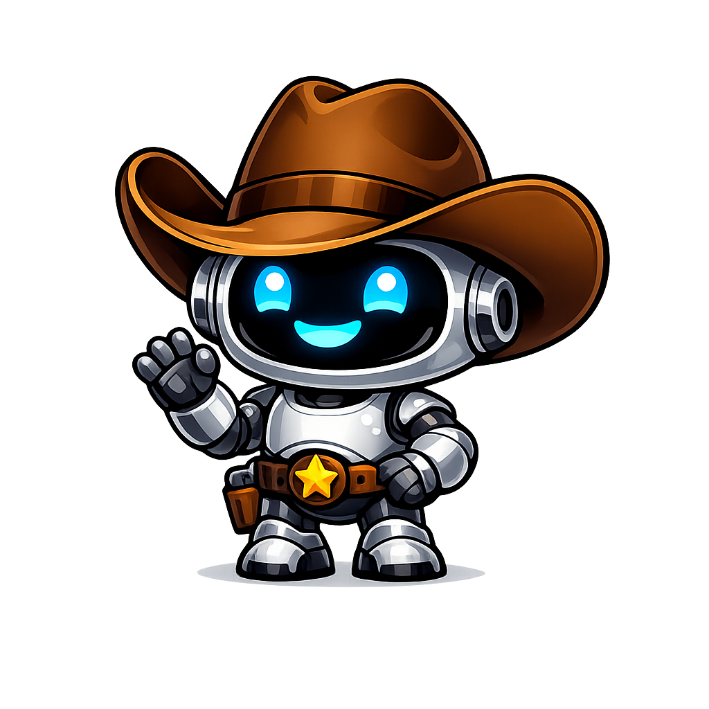 RuralBot — a friendly robot with a cowboy hat